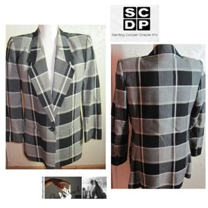 Sterling Cooper Black White Plaid Blazer Size 8